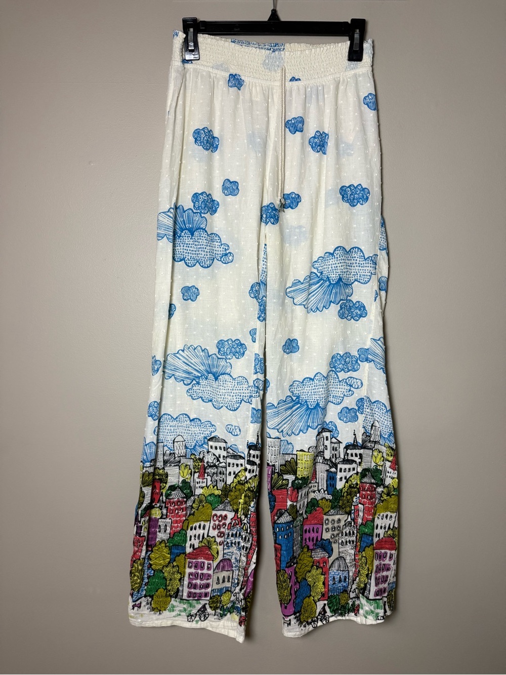Anthropologie E by Eloise Lounge Wide-Leg Pants/Cover-up Cityscape S